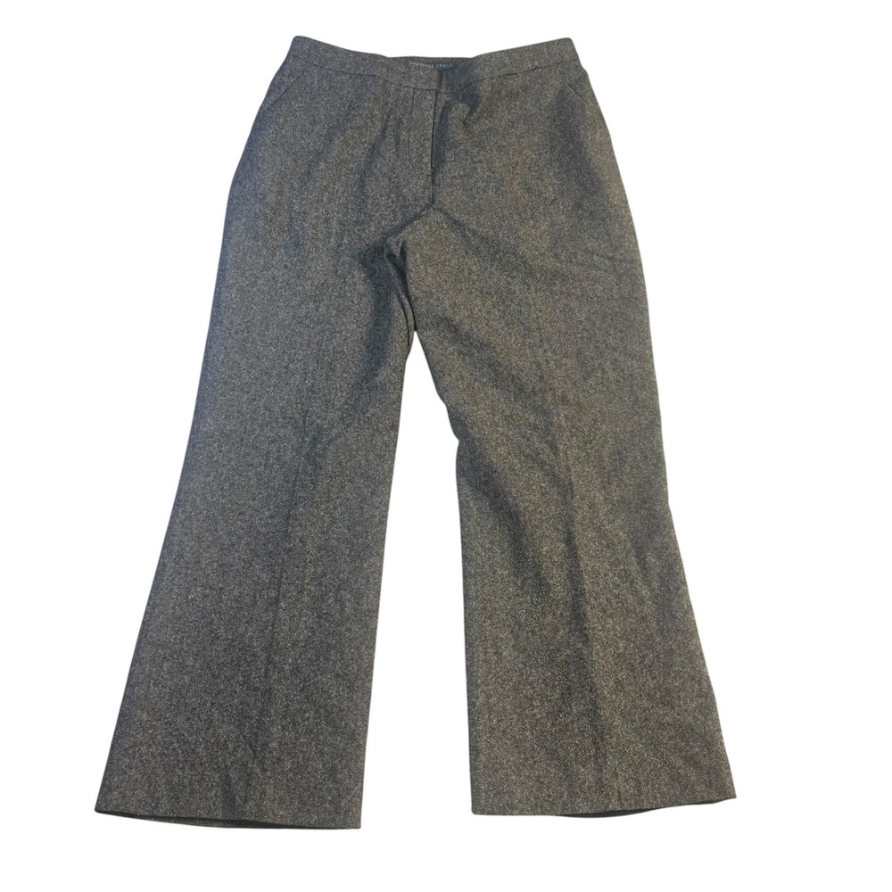 Josephine Chaus Petite Gray Wool Blend‎ Wide Leg Tweed Dress Pants Size 10P